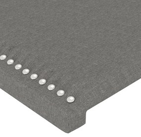 Κεφαλάρι Κρεβατιού LED Σκούρο Γκρι 144x5x78/88 εκ. Υφασμάτινο - Γκρι