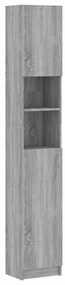 vidaXL Ντουλάπι Μπάνιου Γκρι Sonoma 32x25,5x190 εκ. Επεξεργασμένο Ξύλο