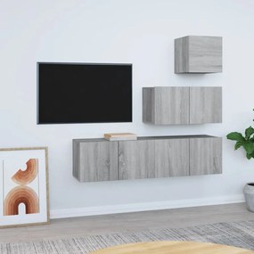 vidaXL Σετ Επίπλων Τηλεόρασης 4 Τεμ. Γκρι Sonoma Επεξεργασμένο Ξύλο