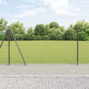 vidaXL Φράχτης με Στήλες. Γκρι 1.2 x 25 m Ατσάλι