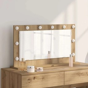 vidaXL Καθρέφτης τουαλέτας με καθρέφτη Artisan Oak 80 x 45 x 18 εκ.