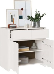 vidaXL Πλαϊνό γραφείο με συρτάρι Drammen Λευκό 79 x 43 x 75.5 εκ.