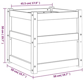 Ζαρντινιέρα 50x50x50 εκ. Εμποτισμ. Ξύλο Πεύκου - Καφέ