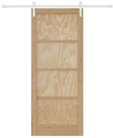 vidaXL Συρόμενη Πόρτα Φυσικό και λευκό 86 x 211 cm