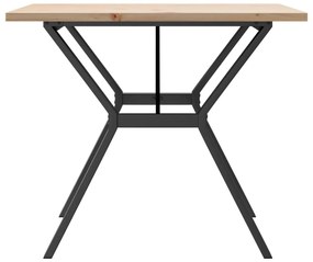 vidaXL Τραπέζι Τραπεζαρίας Πλαίσιο Y Μασίφ Πεύκο/Ατσάλι