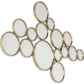 Καθρέφτης Τοίχου Bubbles Μεταλλικός Χρυσός  138x2x93εκ - Χρυσό