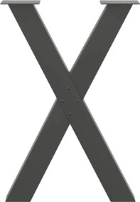 vidaXL Πόδια Τραπεζαρίας σε Σχήμα Χ, 2 τεμ. Ανθρακί 60x(72-73) εκ. Ατσάλι