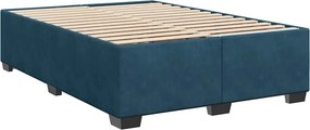 vidaXL Κρεβάτι Boxspring με Στρώμα Μπλε 160x200 εκ. Βελούδινο