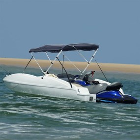 vidaXL Τέντα Σκάφους με 3 Αψίδες Τοιχώματα 183x(137-152)x137 εκ.