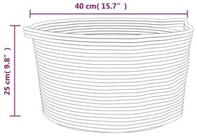 Καλάθι Αποθήκευσης Γκρι και Λευκό Ø40 x 25 εκ. Βαμβακερό - Πολύχρωμο