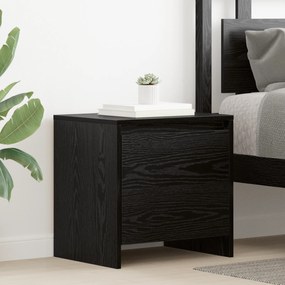 vidaXL Κομοδίνο Μαύρη δρυς 45 x 34 x 44.5 εκ Επεξεργασμένο ξύλο