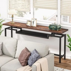 Κονσόλα Onole καρυδί - μαύρο μέταλλο 180x35x82 εκ. 180x35x82 εκ.