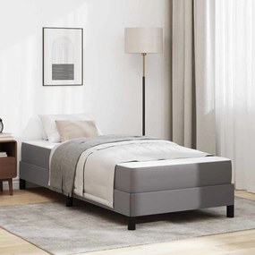 vidaXL Σκελετός Κρεβατιού με στρώμα Γκρι 90 x 190 cm ύφασμα