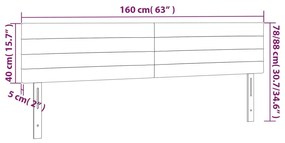 Κεφαλάρι Κρεβατιού LED Μαύρο 160x5x78/88 εκ. Βελούδινο 3121808