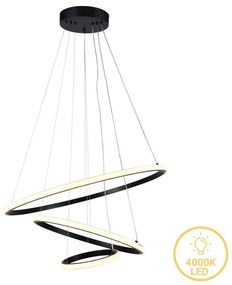 Φωτιστικό οροφής τρίφωτο led Pelia μέταλλο σε μαύρη απόχρωση Φ60x40εκ 60x60x40 εκ.