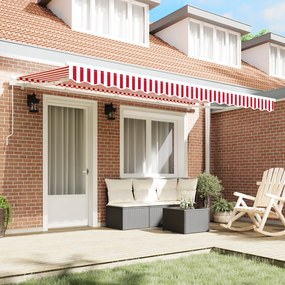 vidaXL Σκηνίτσα Αναδιπλούμενη Κόκκινο, Λευκό 400 x 200 cm