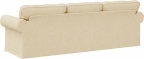 vidaXL Καναπές 210cm Κρεμ Μέταλλο