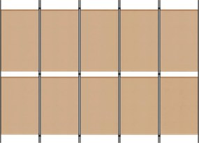 vidaXL 5-Panel Room Divider Μπεζ 250 x 180 cm Ύφασμα