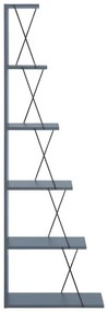 Βιβλιοθήκη Tars γκρι-μαύρο 60x24x146.5εκ 60x24x146.5 εκ.