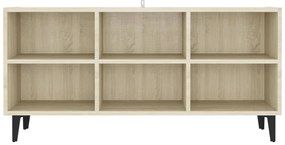 vidaXL Έπιπλο Τηλεόρασης Καπνιστή Δρυς 103,5x30x50 εκ Μεταλλικά Πόδια