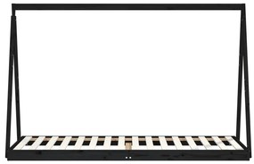 vidaXL Πλαίσιο Παιδικού Κρεβατιού Μαύρο 80 x 200 εκ. Μασίφ Ξύλο Πεύκου