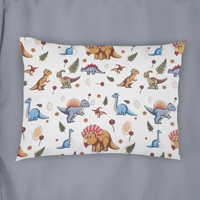 Μαξιλαροθήκη Παιδική Dinosaur 519 White-Blue DimCol 50Χ70 50x70cm 100% Βαμβάκι