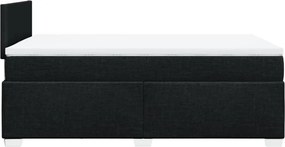 vidaXL Κρεβάτι Boxspring με Στρώμα Μαύρο 120x200 εκ. Υφασμάτινο