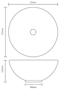 vidaXL Νιπτήρας Ασημί 32,5 x 14 εκ. Κεραμικός
