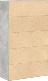 vidaXL Βιβλιοθήκη Γκρι Σκυροδέματος 60x24x101,5 εκ. Επεξεργ. Ξύλο