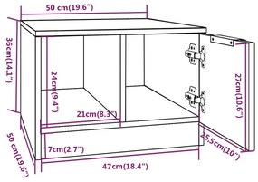 Τραπεζάκι Σαλονιού Λευκό &amp; Sonoma Δρυς 50x50x36 εκ. Επεξ. Ξύλο - Μπεζ