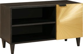 vidaXL Ντουλάπι TV Μαύρο και Χρυσό 80 x 33 x 46 εκ Επεξεργασμένο Ξύλο