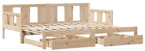 vidaXL Καναπές Κρεβάτι Συρόμενος Χωρίς Στρώμα 90x190 εκ. & Συρτάρια