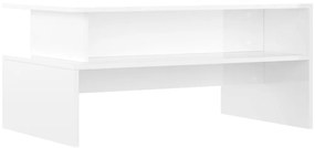 vidaXL Τραπεζάκι Σαλονιού Γυαλ. Λευκό 90x55x42,5 εκ. Επεξεργ. Ξύλο