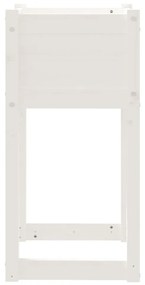 vidaXL Ζαρντινιέρες 2 τεμ. Λευκές 40x40x81 εκ. από Μασίφ Ξύλο Πεύκου