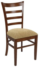 NATURALE Καρέκλα Καρυδί, Ύφασμα Μπεζ -  42x50x91cm