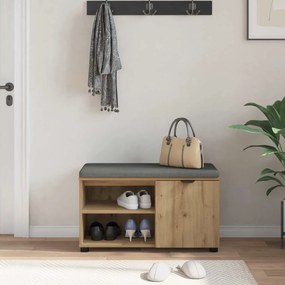 vidaXL Παγκάκι Χαλωρίου με μαξιλάρι Τεχνίτικη Δρυς 80 x 38 x 46 εκ