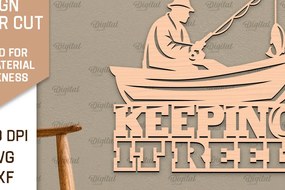 Intra απο ξύλο plywood 3mm-4mm πάχος - Ψάρεμα σημάδι LaserCut. Fishing Decor  Δίασταση 30x20 cm INTRAFABR-98538081