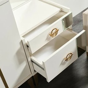 Stewehome Κομψή Λευκή Κονσόλα Ομορφιάς με Καθρέπτη 80x80x41 cm