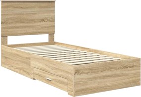vidaXL Σκελετός Κρεβατιού Δρύς Sonoma 90 x 200 cm Επεξεργασμένο Ξύλο