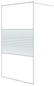 vidaXL Διαχωριστικό Ντουζιέρας Λευκό 115x195 εκ. από Διάφανο Γυαλί ESG