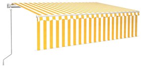vidaXL Τέντα Συρόμενη Αυτόματη με Σκίαστρο Κίτρινο / Λευκό 6 x 3 μ.