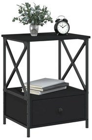 vidaXL Κομοδίνα 2 τεμ. Μαύρα 50 x 41 x 65 εκ. από Επεξεργασμένο Ξύλο