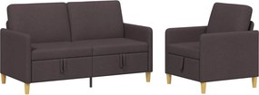 vidaXL Σαλονάκι Σετ Με Αποθηκευτικό Χώρο 2 pcs Σκούρο Καφέ Πολυεστέρας