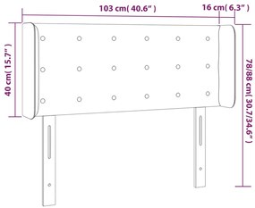 vidaXL Κεφαλάρι Κρεβατιού LED Σκούρο Μπλε 103x16x78/88 εκ. Βελούδινο
