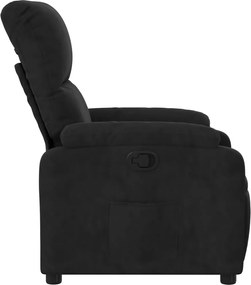 vidaXL Πολυθρόνα Ανακλινόμενη Μαύρη από Ύφασμα Μικροϊνών