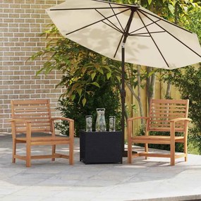 vidaXL Καρέκλες Κήπου 2 pcs Φυσικό 60 x 65 x 76.5 εκ Μασίφ ξύλο teak