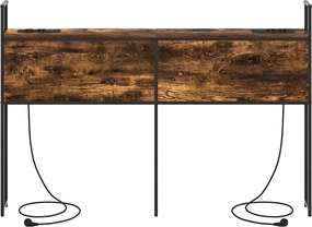 vidaXL Κεφαλάρι Αποθήκης με Σταθμό Φόρτισης Καπνιστή δρυς