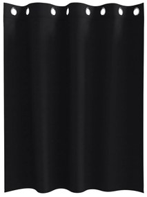 vidaXL Κουρτίνες με κουρτίνες 2 pcs Μαύρο 140 x 140 cm Πολυεστέρας