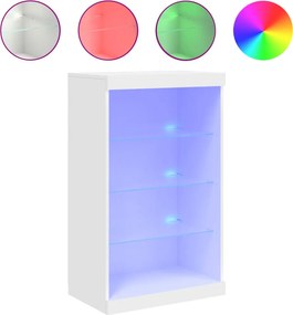 vidaXL Μπουφές με Φώτα LED Λευκός 60,5 x 37 x 100 εκ.