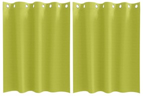 vidaXL Κουρτίνες με κουρτίνες 2 pcs Λαχανί 140 x 140 cm Πολυεστέρας